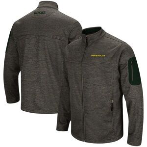 Colosseum Heathered Charcoal Oregon Ducks Anchor Full-Zip Jacket
